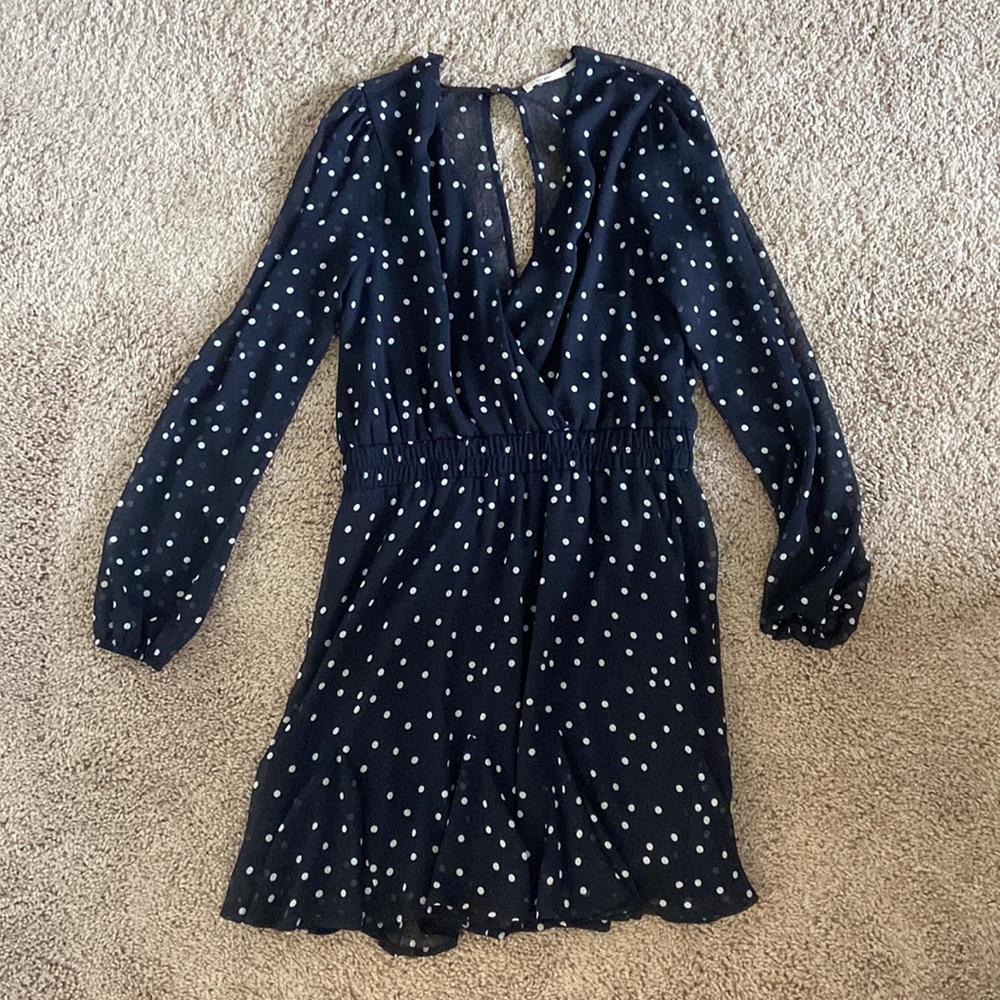 Navy Polka Dot Dress